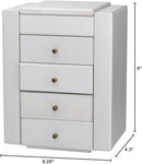 Meangood Jewelry Box Wood for Wowen, 5-Layer Large Organizer Box with Mirror & 4 Drawers for Rings, Earrings, Necklaces, White by TinyTreasures Baby Boutique