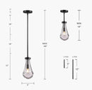 Raindrop Pendant Lights, Bronze Modern Pendant Lights for Kitchen Island with Rod, Penadant Light Fixtures, Chandelier for Living Room Hallway,Bedroom Pendant Light, Bulb Included by CozyNest Decor