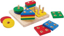 PlanToys (2403 Wooden Geometric Sorting Board Sustainably Made from Rubberwood and Non-Toxic Paints and Dyes by TinyTreasures Baby Boutique