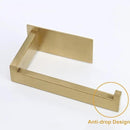 Toilet Paper Holder, Self Adhesive Tissue Holder Stainless Steel Rustproof Paper Roll Holder, No Drilling Easy to Install, Toilet Paper Rack Suitable for Office, Bathroom (Brushed Gold) by CozyNest Decor