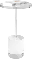 Acrylic End Table, Modern Minimalist Acrylic Side Tables, Clear Side Table for Living Room, Bedroom, Office, Drink Table (12" D x 12" W x 21" H, Transparent) by CozyNest Decor