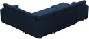 Belffin Modular Sectional Sleeper Sofa with Pull Out Bed U Shaped Sectional Sofa Couch with Storage Ottoman Velvet Covertible 7-Seater Sofa for Living Room Blue by CozyNest Decor