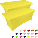IVAPUPU 2 Pack 6FT Table Cloth for Rectangular Fitted Events Stretch Yellow Table Covers Washable Spandex Tablecloth Protector for Party, Wedding, Cocktail, Banquet, Festival by CozyNest Decor