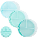 WeeSprout Suction Plates for Babies With Lids & Toddlers - 100% Silicone, Dinnerware Stays Put, Divided Design for Picky Eaters, Microwave & Dishwasher Friendly, 3 Pack by TinyTreasures Baby Boutique