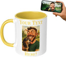 Personalized Coffee Mug, Custom Photo Caricature Gift, Funny Customized Coffee Gift for Men & Women, Custom Mugs with Pictures, Yellow 11oz Customized Ceramic Tea Cup by TinyTreasures Baby Boutique