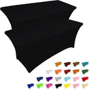 IVAPUPU 2 Pack 6FT Table Cloth for Rectangular Fitted Events Stretch Black Table Covers Washable Spandex Tablecloth Protector for Party, Wedding, Cocktail, Banquet, Festival by CozyNest Decor