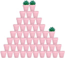 vensovo 48 Pcs 2" Tiny Terracotta & Terra Cotta Pots with Drainage - Peach Pink Small Mini Clay Ceramic Pottery Planter Ideal for Indoor/Outdoor Plants, Crafts, Wedding Favors by GreenHaven Gardens