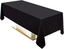 Surmente Black Tablecloth 60 x 120-inch Rectangular Polyester Table Cloth for Weddings, Banquets, or Restaurants by CozyNest Decor