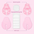 2 Larger Breast Ice Packs with Soft Covers and 6 Breast Pads for Leaking Milk, Hot and Cold Breast Therapy Packs, Breastfeeding Essentials for Relief of Clogged Ducts, Nipple Pain, Engorgement(Pink) by TinyTreasures Baby Boutique