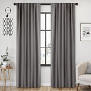 ANRODUO Back Tab Blackout Curtains for Bedroom Living Room, Rod Pocket Pinch Pleated Thermal Insulated Room Darkening Curtains 90 Inches Long 2 Panels, Grey, 52 x 90 Inch by TinyTreasures Baby Boutique