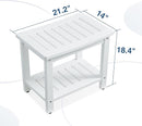 Psilvam Poly Lumber Shower Bench, Shower Stool with Storage Shelf, Shower Benches for Inside Shower Water Resistant & Non-Slip Design Shower Chair Seat for Bathroom, Living Room (White) by TinyTreasures Baby Boutique