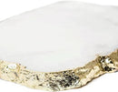 Generic White Quartz Agate Cheese Board Platter Tray Gold Plated Edges Agate Slab for Table Centrepiece Geode Stone Gifts For House Warming, Engagement, Wedding, Christmas by CozyNest Decor