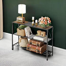Hoctieon Industrial Console Table, 3 Tier Entryway Table, Hallway Table, Narrow Sofa Table with Shelves, Entrance Table for Entryway, Rustic Brown&Black by CozyNest Decor