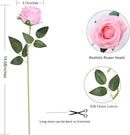 Pink Fake Roses Artificial Flowers - 16 Pcs Fake Artificial Roses Silk Flowers with Stems for Home Wedding Hotel Office Centerpiece Decor by CozyNest Decor