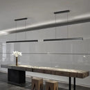 JAYMP Minimalist Linear Pendant Light Dimmable LED Modern Chandelier Dining Room Island Light Restaurant Cafe Bar Office Hanging Lamp Black 45" by CozyNest Decor