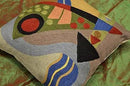 Kandinsky Abstract Pillow Cover - Original | Modern Toss Pillows Modern Chair Cushion Contemporary Pillowcase Farmhouse Chair Cushion Couch Handmade Wool Size 18x18 by CozyNest Decor
