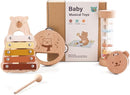 IEATFO Baby Musical Instruments - Your Child's First Musical Toys with Castanet Rainmaker Tambourine Xylophone - Baby Friendly Design Wooden Instruments Set Grow with Your Boys and Girls by TinyTreasures Baby Boutique