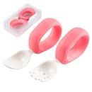 Training Spoon & Fork with Travel Case Pink | Toddler Self Feeding Utensil Set, BPA-Free Cute Circle Silicone ABS Spoons Set for Baby Led Weaning by TinyTreasures Baby Boutique