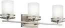 Kichler Hendrik 24" Vanity Light in Brushed Nickel, 3-Light Modern Bathroom Vanity with Satin Etched Cased Opal Glass, (24" W x 8" H), 5078NI by CozyNest Decor