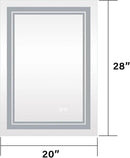 WELLFOR LED Bathroom Vanity Mirror 24 x 32 Inch, Lighted Anti-Fog Dimmable Mirror, IP44 Waterproof Wall Mounted Makeup Mirror, Packed with US Standard Plug and Touch Switch, (Horizontal/Vertical) by CozyNest Decor