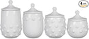Young's Inc. 4 Pcs Set Modern-Cool Accent Ceramic Canisters- Storage Container for Kitchen and Bathroom - Beautiful Home Decor Accent to Store Food, Coffee, Tea, and More - White by CozyNest Decor