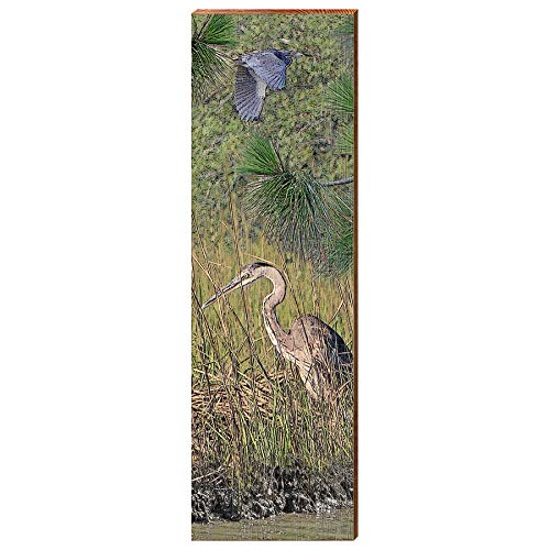 Heron Habitat Home Decor Art Print on Real Wood