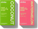 Zimba Teeth Whitening Strips for Teeth Sensitive, White Strips for Teeth Whitening, Teeth Whitener Stain Remover 28 White Strips Included Per Pack, 2 Pack (14 Day Treatment), Coconut and Watermelon by CozyNest Decor