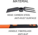 3 Sprongs Dual Head Rake Hoe with Heavy Duty Forged Adze and Ergonomic Non-Slip Handle for Loosening Soil, Gardening, Camping Outdoor 39mm/15-Inch by GreenHaven Gardens