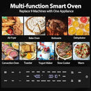 32QT Extra Large Air Fryer, 19-In-1 Air Fryer Toaster Oven Combo with Rotisserie and Dehydrator, Digital Convection Oven Countertop Airfryer Fit 13" Pizza, 6 Accessories, 1800w (Black) by CozyNest Decor