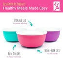 Elk and Friends Stainless Steel Bowls + Silicone Sleeve and Storage Lid | Baby, Toddler, Kids | Cereal & Snack Bowls | Storage Containers | Dishwasher Safe | 4 Pack by TinyTreasures Baby Boutique