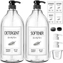 GMISUN Laundry Detergent Dispenser, 2 Pack Liquid Laundry Soap Dispenser, 64oz Storage Container for Farmhouse Laundry Room Decor, Liquid Bottle Organizer for Detergent/Softener/Bleach by CozyNest Decor