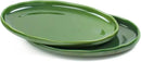 vicrays Ceramic Serving Platter Tray - Extra Large Oval 14.5 Inch Porcelain Dinner Plates Long Serving Dish Set - for Party Restaurant Food Meat Sushi Fish Turkey Platter - Green by CozyNest Decor