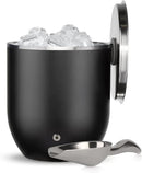 SNOWFOX Plus, Premium Vacuum Insulated Stainless Steel Ice Bucket with Lid/Scoop,Home Bar Accessories,Elegant Bartending Ice Buckets for Parties,Beautiful Outdoor Entertaining Supplies,3L,Matte Black by CozyNest Decor