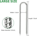 Rebar-Stakes-12-Inch, Ground Stakes Heavy Duty U-Hook Galvanized Anti-Rust Ground Anchors for Camping Tent Trampoline Accessories Dog Fence Chicken Coop Deer Fence 10pcs by CozyNest Decor
