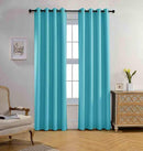 MIUCO Room Darkening Curtains Textured Grommet Thermal Insulated Blackout Curtains for Bedroom Set of 2 52x95 Inch Turquoise by TinyTreasures Baby Boutique