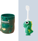 Kids Toothbrush Set - with Soft Bristles Toothbrush and Rinse Cup for Kids Toddler - Fun Brushing for Children - Toddler Toothbrush Soft Toothbrush Kit (Dinosaur) by TinyTreasures Baby Boutique