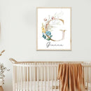IZI POD Personalized Wooden Name Sign, Floral Monogram Nursery, Nursery Name Sign Boho Floral Pattern, Baby Name Sign, Wooden name signs for nursery, Wildflower Decor, Name signs for kids room gift/15, Design 15 by TinyTreasures Baby Boutique