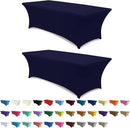ABCCANOPY 2 Pack 6 FT Navy Spandex Table Cover Stretch Fitted Wrinkle Resistant Tablecloth Reuse for Rectangular Folding Table Patry Event Wedding Banquet Protector by CozyNest Decor