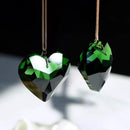 Green Heart Crystal Suncatcher, 2pc 45mm Hanging Prism for Windows, Outdoor Indoor Decoration, Rainbow Maker Gifts for Mom, Grandma, Friend by GreenHaven Gardens
