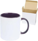 11oz White Ceramic Sublimation Coffee Mug in White Gift Box, Purple, Case of 12 by CozyNest Decor