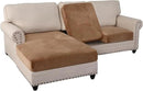 PrinceDeco Sectional Couch Covers 3 Pieces Velvet Sofa Covers L Shape Soft Couch Covers for Sectional Sofa Corner Sofa Cover Couch Cover for Dogs Washable (2 Seater + 1 Chaise,Camel) by CozyNest Decor