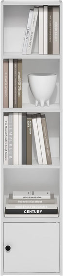 Furinno Luder Shelf Bookcase with 1 Door Storage Cabinet, White by TinyTreasures Baby Boutique