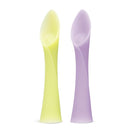 Olababy 100% Silicone Soft-Tip Training Spoon for Baby Led Weaning 2pack (Lemon/Lilac) by TinyTreasures Baby Boutique
