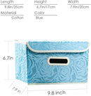 PRANDOM Collapsible Storage Boxes with Lids Fabric Decorative Storage Bins Cubes Organizer Containers Baskets with Cover Handles Divider for Bedroom Closet Living Room 9.8x7.9x6.7 Inch 3 Pack by TinyTreasures Baby Boutique