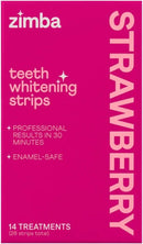 Zimba Strawberry Flavored Teeth Whitening Strips | Vegan, Enamel Safe Hydrogen Peroxide Teeth Whitener for Coffee, Wine, Tobacco, and Other Stains | 14 Day Treatment | Strawberry by CozyNest Decor