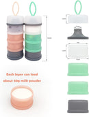 Baby Formula Dispenser, Portable Milk Powder Dispenser Container, Baby Feeding Travel Storage Container, formula mixer, formula holder, BPA Free, 4 Compartments, 2 Packs, dispensador de fórmula by TinyTreasures Baby Boutique