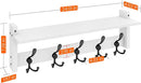 Homode Wall Shelf with Hooks, 24 Inch Coat Rack with Tri Hooks, Farmhouse Entryway Floating Coat Hanger with Storage for Bathroom, Entry Way, Mudroom, White by CozyNest Decor
