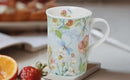 Lightahead Elegant Bone China Two Coffee Mugs Set in Floral Design 10.8 oz Each Cup in Attractive Gift Box by CozyNest Decor