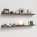 55.1 Inches Long Floating Shelves, 2 Set Rustic Wall Shelf for Bedroom, Nursery Book Shelf with Lip, Picture Ledge Shelf for Living Room, Bathroom, Kitchen - Walnut by TinyTreasures Baby Boutique