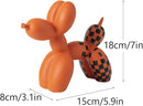 Vilead Resin Balloon Dog Statue with Checkered Pattern,Modern Home Decoration Trendy Animal Art Ornaments,Collection Figurine Bedroom Living Room Office Desktop Sculpture by CozyNest Decor